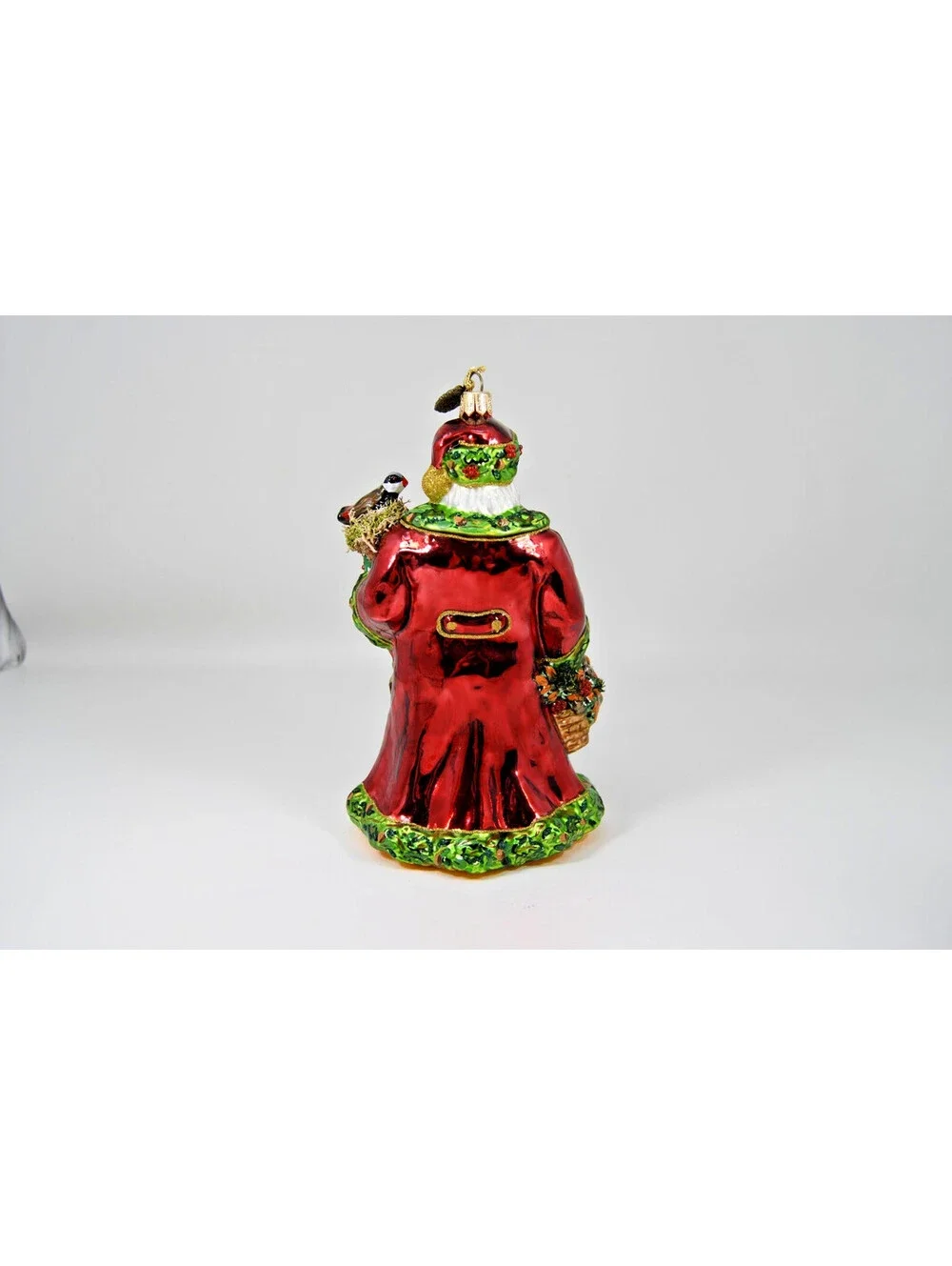 John Huras Blown Glass Ornament Santa Father Christmas Bird 14076 Neiman Marcus